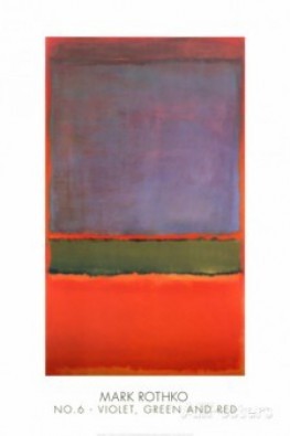 Mark Rothko, No. 6 (Violet, Green & Red), 1951 (Abstrakte Malerei, abstrakter Expressionismus, meditativ, Farbfelder, verschwommen, Farbwolken, Farbschleier, Transparenz, Klassische Moderne, Büro, Business, Wohnzimmer, lila  / grün / rot)