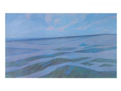 Piet Mondrian, Duinlandschap (Klassische Moderne, Malerei , Impressionismus, Landschaft, Dünenlandschaft, Meer, Horizont, Schlafzimmer, Wohnzimmer, blau)