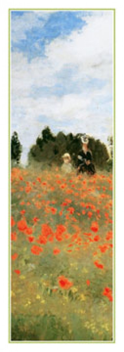 Claude Monet, Mohnfeld bei Argenteuil (Impressionismus, Malerei, Mohnblumen, Mohnblumenfeld, Spaziergänger, Frau, Kind, Blumen, Blüten, Idylle, Frankreich, Schlafzimmer, Wohnzimmer, Wintergarten, bunt, Klassiker)