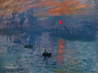 Claude Monet, Sunrise (Impressionismus, Malerei, Meeresbrise, Le Havre, Hafen, Sonnenaufgang, Dunst, Nebel, Boot, Spiegelungen, Normandie, Frankreich, Schlafzimmer, Wohnzimmer, Wintergarten, Arztpraxis,bunt,Klassiker)