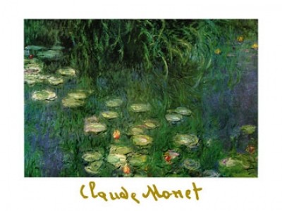 Claude Monet, Seerosen (Impressionismus, Malerei, Seerosen, Wasserpflanzen, Teich, Natur, Schlafzimmer, Wohnzimmer, Wintergarten, Treppenhaus,bunt,Klassiker)