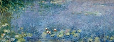 Claude Monet, Seerosen I (Impressionismus, Malerei, Seerosen, Wasserpflanzen, Teich, Natur, Schlafzimmer, Wohnzimmer, Wintergarten, Treppenhaus,bunt,Klassiker)