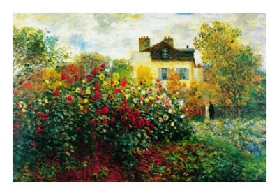 Claude Monet, The Artist\'s Garden (Impressionismus, Malerei, Garten, Garten des Künstlers, Monets Garten, Gartenweg, Blumenpracht,  Blüten, Schlafzimmer, Wohnzimmer, Wintergarten,bunt,Klassiker)