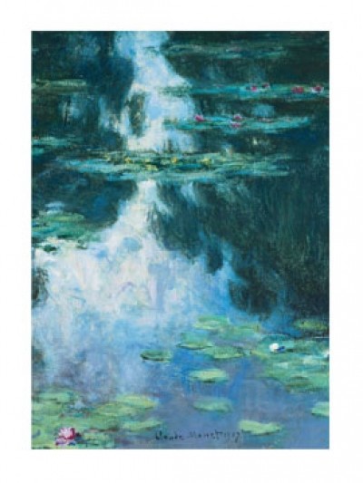 Claude Monet, Seerosen (Impressionismus, Malerei, Seerosen, Wasserpflanzen, Teich, Natur, Schlafzimmer, Wohnzimmer, Wintergarten, Treppenhaus,bunt,Klassiker)