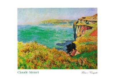 Claude Monet, Falaise à Varengeville (Impressionismus, Malerei, Landschaft, Normandie, Atlantik, Meeresbrise, Meer, Küste, Klippe, Steilküste,  Schlafzimmer, Wohnzimmer, Wintergarten,bunt,Klassiker)