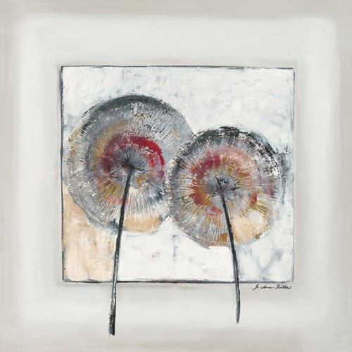 Monika Arns-Müller, Pusteblumen (Wunschgröße, Malerei, moderne Malerei, abstrakte Malerei, floral, Löwenzahnblüte, Pusteblume, Flur, Treppenhaus, Wohnzimmer, Büro, bunt)