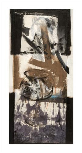 Nadine FIEVET, Profanation lgale (Abstrakt, Abstrakte Malerei, Formen, Muster, Modern, Büro, Wohnzimmer, Treppenhaus, braun/grau)