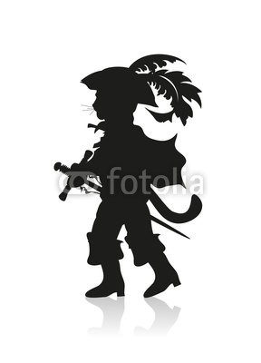 namosh, Der gestiefelte Kater (hangover, story, rage, geschichte, märchen, silhouette, schwarz, silhouette, starten, degen, hut, federn, körper, schatten, theater, original, ausschnitt, muster, nutzlos, hinterlassenschaft, erbschaft, armut, list, fix, hell, fröhlichkeit, glänze)