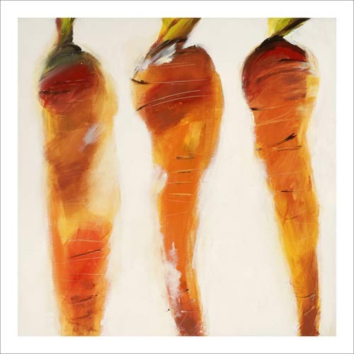 Nathalie Clement, Carottes, 2006 (Modern,Natur,Küche / Gastronomie,Möhren,Flur,Gastronomie,Kantine,Küche,weiß,orange)