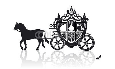 namosh, Aschenputtel (aschenputtel, silhouette, silhouette, kutsche, pferd, märchen, schuh, magie, esche, princess, erzählen, ornament, traum, phantasie, liebreiz, kindheit, schönhei)