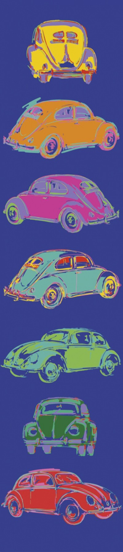 Rod Neer, VW Käfer Allround (Käfer, VW, Volkswagen, Kultauto, Auto, Pop/Op Art, Pop Art, Kult, Vintage, Wohnzimmer, Jugendzimmer, Treppenhaus, bunt)