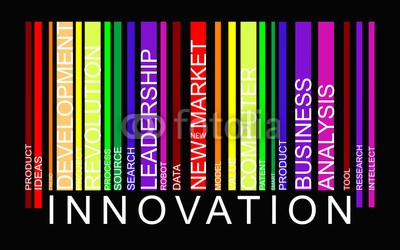 ngaga35, Innovation word concept in barcode with supporting words, modern (barcode, daten, innovation, ideen, forschung, erfindung, umdrehung, patent, projekt, analyse, codierung, bar, kode, personalausweis, marketing, identität, ergreifung, business, kommerzielle, entwicklung, marke, verarbeiten, erzeugnis, scannen, kreativitä)