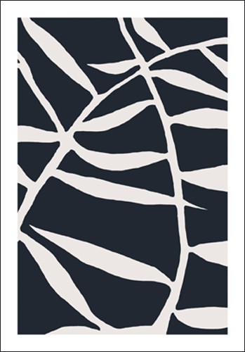 Nicolas Le Beuan Bénic, Tiges, 2008 (Noir) (Büttenpapier) (Modern, Malerei, Zeichnung, Abstrakt, Blätter, Zweige, Linien, Blattmuster, schwarz / weiß)