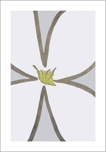 Nicolas Le Beuan Bénic, Untitled, 2005 (Büttenpapier) (Modern, Malerei, Zeichnung, Abstrakt, Blüten, Blütenblätter, grau / weiß)