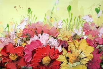Nicoletta Belletti, Campo Giallo (Blumen, Blüten, Blumenfeld, Bluemnwiese, Malerei, pastos, Treppenhaus, Wohnzimmer, Arztpraxis, Wunschgröße, bunt)