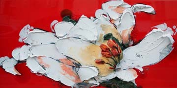 Nicoletta Belletti, Giglio (Blumen, Blüte, Lilie, Malerei, pastos, Treppenhaus, Wohnzimmer, Arztpraxis, Wunschgröße, bunt)