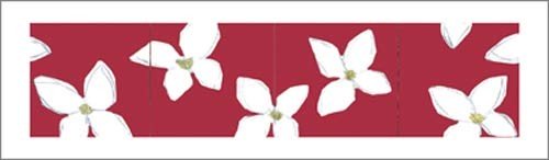 Nicolas Le Beuan Bénic, Untitled , 2005 (Büttenpapier) (Modern, Malerei, Zeichnung, Abstrakt, Blüten, Zweige, weiß / rot)