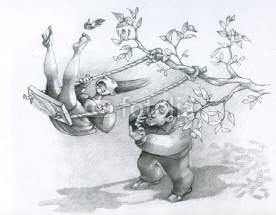 nuvolanevicata, altalena (lieblich, paar, romantisch, romantik, figurine, ironie, übertreibung, controler, kräftig, überfluss, schaukel, fehler, spiel, cartoons, viagra, abdrift, boyfriend)