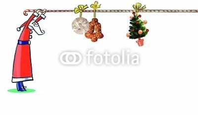 nuvolanevicata, babbo natale (weihnachtsmann, weihnachten, figurine, ironie, sarkasmus, cartoons, begrüssung, familie, zylinderkopf, dekoratio)