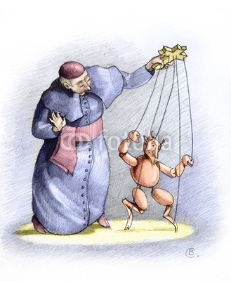 nuvolanevicata, diavolo (teufel, cardinale, kirche, ironie, sarkasmus, cartoons, figurine, puppets, manipulation, kreuzung, lenkung, dose, überzeugen, mythos, kurzgeschichten, sünder, versuchun)