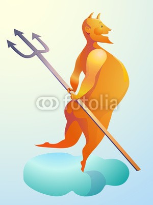 nuvolanevicata, diavolo (teufel, satyr, sarkasmus, hölle, züchtigung, zeichnung, vektor, cartoons, figurine, icon, religion, märchen, märchen, story, sag)