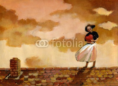nuvolanevicata, home (haus, weiblich, lieblich, einsamkeit, konzept, gefühl, memento, heimweh, herz, himmel, wolken, abendsonne, traum, wunsc)
