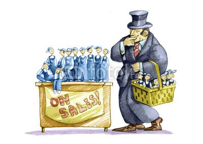 nuvolanevicata, on sales (business, business, wirtschaftliche lage, krise, entlassung, business, globalisierung, fabrik, entlohnen, lohn, konzept, komik, cartoons, sketc)