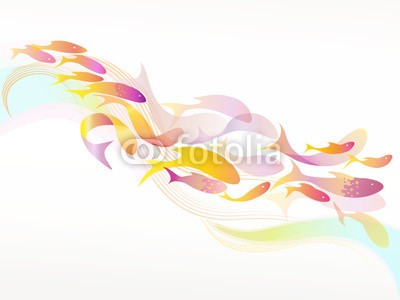 nuvolanevicata, pesci (fisch, meer, banner, wasser, abstrakt, welle, rose, gelb, orange, lille, hell, bunt, grafik, kurve, digitales, blume, demonstration, linie, modern, kreativ, bildung, bewegung, dynamisch, dynamisc)
