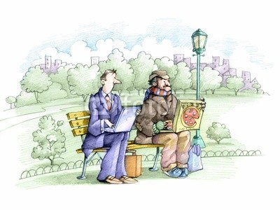 nuvolanevicata, simmetrie (business, business, konzept, obdachlos, pizza, figurine, unsicher, krise, park, cartoons, bench, sarkasmus, komik, leistun)