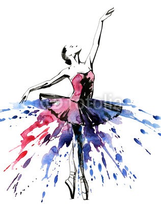 okalinichenko, ballerina (ballerina, grafik, malerei, malen, kunst, platsch, entladen, ballett, tänzer, tanzen, künstler, abbildung, schuh, frau, schönheit, kunst, aufführung, verrichten, weiblich, flexibilität, dancing, weiblich, schuh, pantoffel, event, schöner, graziö)