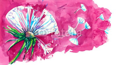 okalinichenko, dandelion (rosa, verfärbt, hot, sommer, sonne, pusteblume, pflanze, natur, fliegender, samen, wind, blume, zerbrechlichkeit, stengel, zuwachs, niemand, silhouette, isoliert, rücken, botanik, flaumig, single, weiß, szene, life, stempel, kunst, hintergrund, abbil)