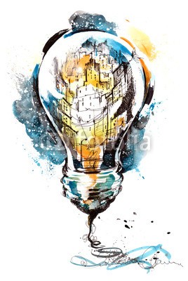 okalinichenko, electricity (elektrizität, angestrahlt, stadt, silhouette, licht, glühbirne, beleuchtung, ausstattung, urbano, glühend, szene, nacht, gebäude, straße, anblick, business, life, locations, technologie, zeit, electric, zuwachs, hintergrund, lebensstil, zeiche)