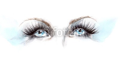 okalinichenko, eyes (weiblich, frau, schönheit, auge, wimper, blick, blau, schöner, gesicht, optisch, mascara, visionen, menschlich, allein, augenbraue, jung, optisch, sicht, kosmetik, mode, lidschatten, see, erwachsen, aussicht, front, mädchen, vorstellung, starre)