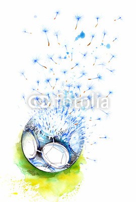 okalinichenko, football (sport, natur, fussball, himmel, ball, spiel, leisure, sommer, blume, gras, sphäre, weiß, feld, fitness, objekt, pflanze, grün, geformt, blau, wiese, spaß, rendern, samen, wind, verfärbt, betätigung, exemplar, close-up, pusteblume, botanik, fliegende)