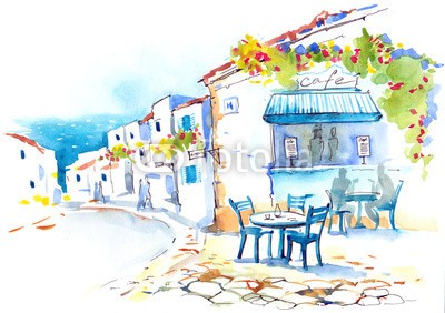 okalinichenko, Greece (kaffee, santorin, griechenland, insel, reisen, restaurant, blau, himmel, natur, tisch, insel, griechen, meer, strukturen, locations, oia, caldera, naxos, gebaut, platz, berühmt, szene, anblick, lebend, wand, essen, stühle, viereck, kultur, resort, wasse)