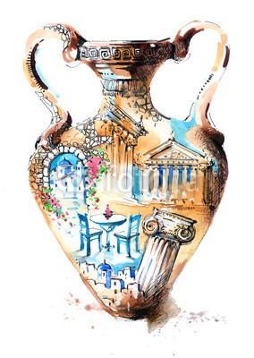 okalinichenko, Greece (attraktion, silhouette, antikes, vase, kultur, griechenland, uralt, klassik, vergangenheit, stil, griechen, kunst, alt, gebäude, objekt, traditionell, abbild, isoliert, architektur, dekoration, marmor, geschichte, verziert, vase, hintergrund, zivilisatio)