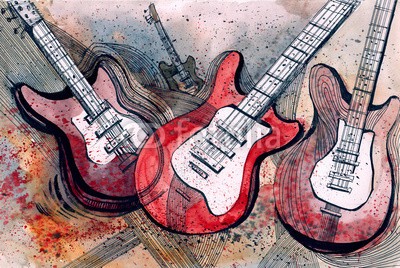okalinichenko, guitar music (gitarre, musik, musikalisch, instrumente, schnur, klingen, acoustic, entwerfen, klassik, geformt, aufführung, popular, symbolik, gitarrist, volk, abbildung, holz, konzert, stil, fels, kultur, revival, modern, band, retro, malerei, grunge, dekoratio)