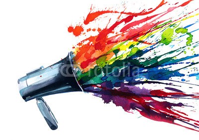 okalinichenko, megaphone (megaphone, klingen, meldung, megaphon, nachricht, weiß, ankündigung, voice, isoliert, öffentliche, diskussion, vortragende, sprache, business, talk, ausstrahlung, geschrei, niemand, präsentation, system, führung, konzept, objekt, malerei, schreien)