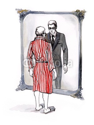 okalinichenko, mirror (erwachsen, leute, person, männlich, abbild, menschlich, verfärbt, mann, kaukasier, spiegel, schönheit, hand, altersgenosse, lächelnd, 1, gesicht, jung, business, hintergrund, isoliert, suit, schauend, büro, besinnung, weiß, erfolg, beruf, müh)