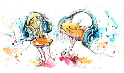 okalinichenko, musical fantasy (musikalisch, fantasy, tisch, stühle, dancing, musik, kopfhörer, klingen, ausstattung, kunst, abbildung, lauschend, elektronisch, tanzen, technologie, aufnahme, disko, malerei, hintergrund, life, erwachsen, welle, entwerfen, variationen, aura, abstrak)