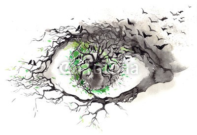 okalinichenko, nature (vögel, baum, kunst, verzweigt, natur, jahreszeit, abbildung, silhouette, leaf, spärlich, grün, liebe, zweig, beruhigt, borke, entfernt, revival, flügel, zuwachs, szene, braun, tage, laubabwerfend, symbol, nur, federn, entwerfen, wetter, drauße)