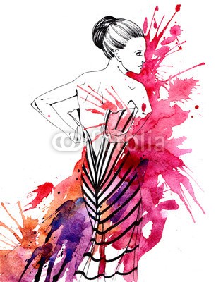 okalinichenko, night fashion (garniert, gestalten, frau, glamour, haare, party, modellieren, schönheit, schöner, sexy, vertikal, dunkel, lang, tanzen, eleganze, prächtig, seide, abend, kaukasier, ethnie, leute, 1, weiblich, zuversicht, abbildung, glänzend, verfärbt, bun)