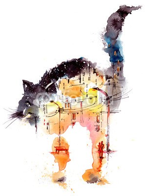 okalinichenko, night scene (romantisch, szene, formular, katze, nacht, stadt, urbano, romanze, life, locations, reisen, geschichte, architektur, straße, town, 2, lampe, angestrahlt, männlich, licht, weiblich, traditionell, liebevoll, kultur, freundschaft, abenddämmerung, heru)