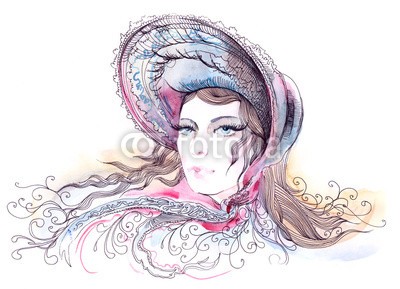 okalinichenko, retro (mädchen, chapeau, 1, einzig, person, weiblich, frau, verfärbt, gestalten, frau, haare, eleganze, stil, kostüm, luxus, blau, schöner, dekoration, spaß, wohlstand, verziert, türkis, sexy, starren, menschlich, prächtig, exklusiv, auge, rosa, schönhei)
