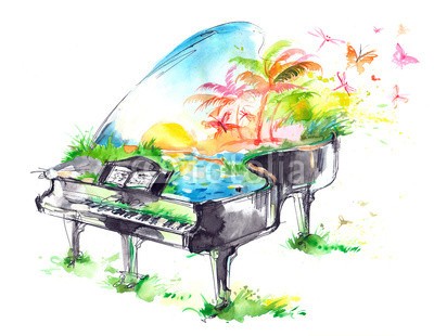 okalinichenko, seasons of  year (flügel, musik, abbildung, strand, kunst, baum, süden, klima, meer, tropisch, sand, sommer, urlaub, malerei, himmel, szene, wasser, natur, hitze, landschaft, tage, reiseziel, horizont, welle, landschaftlich, instrumente, beruhigt, insel, leaf, hoheitsvol)