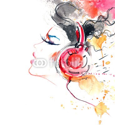 okalinichenko, sound of music (kunst, klingen, studio, kopfhörer, ausstattung, aufnahme, musik, unterhaltung, audio, disko, abbildung, dj, mann, record, life, männlich, künstler, variationen, konzept, lauschend, person, erwachsen, 1, entwerfen, stil, scheibe, musiker, moder)