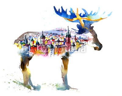 okalinichenko, Sweden (tier, schweden, elch, nordic, staat, natur, wild, stockholm, haustier, gefahr, europa, horn, braun, säugetier, zeichen, architektur, draußen, large, wildlife, town, platz, berühmt, skandinavische, umwelt, stadt, kalt, turm, anblick, symbol, traditionel)