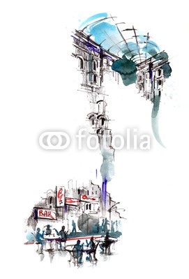 okalinichenko, urban Life (urbano, life, klingen, stadt, skyline, musikalisch, note, dynamisch, formular, lebensstil, leute, shoppen, gruppe, verfärbt, szene, stunde, erwachsen, abbildung, abbild, einzelhandel, rot, fußgänger, stadtteil, jung, schöner, anblick, altersgenoss)