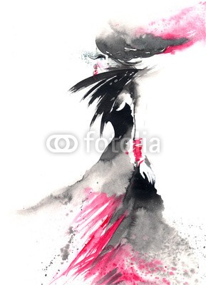 okalinichenko, women's Fashion (kleidung, glamour, leute, garniert, körper, chapeau, federn, armbänder, ohrring, stil, weiß, menschlich, rot, gestalten, outfit, stoff, nähen, drapiert, extravagant, elegant, fest-, makeup, schwarz, isoliert, 1, frau, dekoration, erwachsen, desig)
