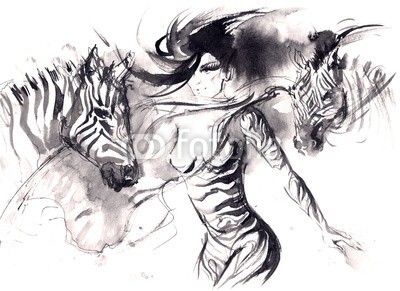 okalinichenko, zebra (zebra, frau, weiblich, schönheit, erwachsen, jung, menschlich, sinnlichkeit, 1, symbol, gesundheit, gestalten, schwarz, weiß, schöner, sex, kleidung, frau, person, mustern, gesicht, tier, spaß, schließen, eleganze, hand, life, glamour, tanze)